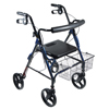 DLite Rollator Walker with 8 Inch Wheels and Loop Brakes - Black - Click Image to Close